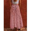 imageCicy Bell Womens Summer Lace Maxi Skirt Elastic Waist SeeThrough Asymmetric Hem Beach Cover Up Long SkirtLight Pink
