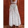 imageCicy Bell Womens Summer Lace Maxi Skirt Elastic Waist SeeThrough Asymmetric Hem Beach Cover Up Long SkirtWhite