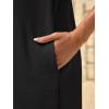 imageCicy Bell Womens Summer Mini Dress Cap Sleeve Collared V Neck Casual Ribbed A Line Tunic Shirt DressesBlack
