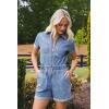 imageCicy Bell Womens Summer Short Denim Jumpsuit Jean Rompers Zip Up Elastic Waist Casual PlaysuitBlue