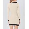 imageCicy Bell Womens Sweater Mini Dress Long Sleeve Knitted Bodycon Elegant Business Formal DressesBeige