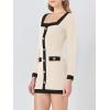 imageCicy Bell Womens Sweater Mini Dress Long Sleeve Knitted Bodycon Elegant Business Formal DressesBeige