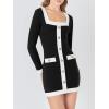imageCicy Bell Womens Sweater Mini Dress Long Sleeve Knitted Bodycon Elegant Business Formal DressesBlack