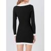 imageCicy Bell Womens Sweater Mini Dress Long Sleeve Knitted Bodycon Elegant Business Formal DressesBlack