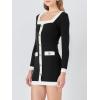 imageCicy Bell Womens Sweater Mini Dress Long Sleeve Knitted Bodycon Elegant Business Formal DressesBlack