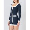 imageCicy Bell Womens Sweater Mini Dress Long Sleeve Knitted Bodycon Elegant Business Formal DressesNavy