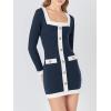 imageCicy Bell Womens Sweater Mini Dress Long Sleeve Knitted Bodycon Elegant Business Formal DressesNavy