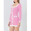 imageCicy Bell Womens Sweater Mini Dress Long Sleeve Knitted Bodycon Elegant Business Formal DressesPink