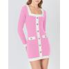 imageCicy Bell Womens Sweater Mini Dress Long Sleeve Knitted Bodycon Elegant Business Formal DressesPink