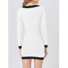 imageCicy Bell Womens Sweater Mini Dress Long Sleeve Knitted Bodycon Elegant Business Formal DressesWhite