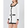 imageCicy Bell Womens Sweater Mini Dress Long Sleeve Knitted Bodycon Elegant Business Formal DressesWhite