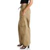 imageCicy Bell Womens Wide Leg Cargo Pants Baggy Smocked Waist Fashion Pants with PocketsKhaki
