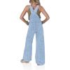 imageCicy Bell Womens Wide Leg Denim Overalls Cute Vintage Adjustable Straps Bib Jeans Jumpsuits OverallsLight Blue