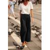 imageCicy Bell Womens Wide Leg Dress Pants High Waisted Pleated Casual Work Office Cuffed TrousersBlack