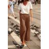imageCicy Bell Womens Wide Leg Dress Pants High Waisted Pleated Casual Work Office Cuffed TrousersCaramel
