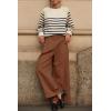 imageCicy Bell Womens Wide Leg Dress Pants High Waisted Pleated Casual Work Office Cuffed TrousersCaramel