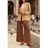 imageCicy Bell Womens Wide Leg Dress Pants High Waisted Pleated Casual Work Office Cuffed TrousersCaramel