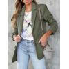 imageCicy Bell Womens Woolen Blazer Jackets Casual Long Sleeve Notch Lapel Open Front Work Office BlazersArmy Green