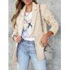 imageCicy Bell Womens Woolen Blazer Jackets Casual Long Sleeve Notch Lapel Open Front Work Office BlazersBeige