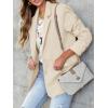 imageCicy Bell Womens Woolen Blazer Jackets Casual Long Sleeve Notch Lapel Open Front Work Office BlazersBeige