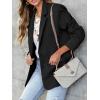imageCicy Bell Womens Woolen Blazer Jackets Casual Long Sleeve Notch Lapel Open Front Work Office BlazersBlack