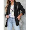 imageCicy Bell Womens Woolen Blazer Jackets Casual Long Sleeve Notch Lapel Open Front Work Office BlazersBlack