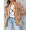 imageCicy Bell Womens Woolen Blazer Jackets Casual Long Sleeve Notch Lapel Open Front Work Office BlazersKhaki