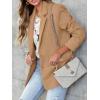 imageCicy Bell Womens Woolen Blazer Jackets Casual Long Sleeve Notch Lapel Open Front Work Office BlazersKhaki