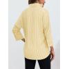 imageCicy Bell Womens Work Blouse Striped Button Down Shirts V Neck 34 Sleeve Dressy Casual TopsBeige Yellow