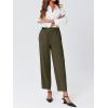 imageCicy Bell Womens Work Dress Pants High Waited Pleated Straight Leg Casual Trousers with PocketsArmy Green
