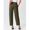 imageCicy Bell Womens Work Dress Pants High Waited Pleated Straight Leg Casual Trousers with PocketsArmy Green