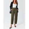 imageCicy Bell Womens Work Dress Pants High Waited Pleated Straight Leg Casual Trousers with PocketsArmy Green