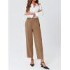 imageCicy Bell Womens Work Dress Pants High Waited Pleated Straight Leg Casual Trousers with PocketsDark Khaki