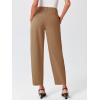 imageCicy Bell Womens Work Dress Pants High Waited Pleated Straight Leg Casual Trousers with PocketsDark Khaki