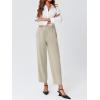 imageCicy Bell Womens Work Dress Pants High Waited Pleated Straight Leg Casual Trousers with PocketsLight Khaki