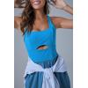 imageCicy Bell Womens Workout Athletic Jumpsuits Activewear Yoga Running Cross Back Long Pants Romper with PocketsBlue