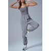 imageCicy Bell Womens Workout Athletic Jumpsuits Activewear Yoga Running Cross Back Long Pants Romper with PocketsGrey