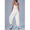 imageCicy Bell Womens Workout Athletic Jumpsuits Activewear Yoga Running Cross Back Long Pants Romper with PocketsWhite