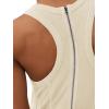 imageCicy Bell Womens Workout Casual Jumpsuits Sleeveless Zip Up Back Wide Leg Long Pants Romper with PocketsBeige