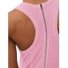 imageCicy Bell Womens Workout Casual Jumpsuits Sleeveless Zip Up Back Wide Leg Long Pants Romper with PocketsPink