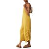 imageCicy Bell Womens Workout Casual Jumpsuits Sleeveless Zip Up Back Wide Leg Long Pants Romper with PocketsYellow