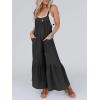imageCicy Belll Womens Wide Leg Ruffle Jumpsuits Open Back Summer Casual Boho Long Pants RompersBlack