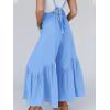 imageCicy Belll Womens Wide Leg Ruffle Jumpsuits Open Back Summer Casual Boho Long Pants RompersBlue