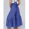 imageCicy Belll Womens Wide Leg Ruffle Jumpsuits Open Back Summer Casual Boho Long Pants RompersDark Blue