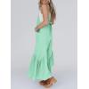 imageCicy Belll Womens Wide Leg Ruffle Jumpsuits Open Back Summer Casual Boho Long Pants RompersGreen