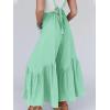 imageCicy Belll Womens Wide Leg Ruffle Jumpsuits Open Back Summer Casual Boho Long Pants RompersGreen