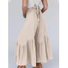 imageCicy Belll Womens Wide Leg Ruffle Jumpsuits Open Back Summer Casual Boho Long Pants RompersKhaki