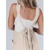 imageCicy Belll Womens Wide Leg Ruffle Jumpsuits Open Back Summer Casual Boho Long Pants RompersKhaki