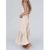 imageCicy Belll Womens Wide Leg Ruffle Jumpsuits Open Back Summer Casual Boho Long Pants RompersKhaki