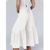 imageCicy Belll Womens Wide Leg Ruffle Jumpsuits Open Back Summer Casual Boho Long Pants RompersWhite